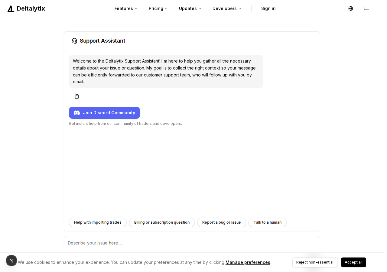 Refreshed support assistant chat